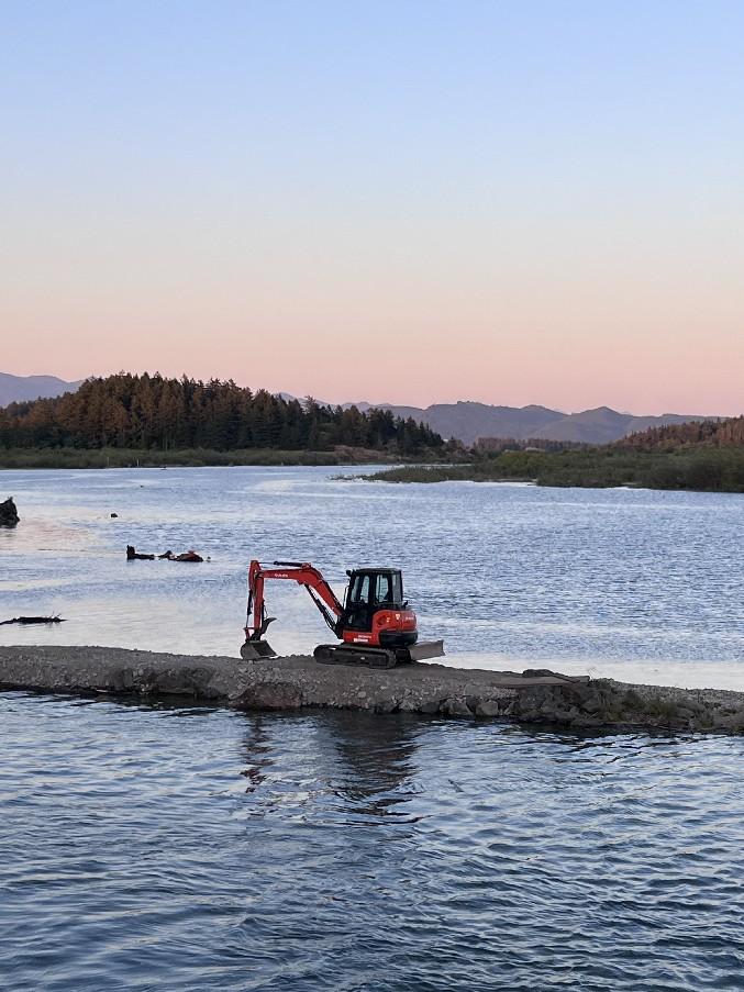 Excavator on an Eastside property